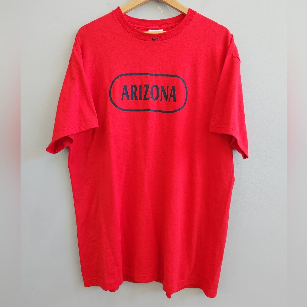 Vintage Nike Center Swoosh Logo Arizona WILDCATS Short Sleeve Shirt Men's Large